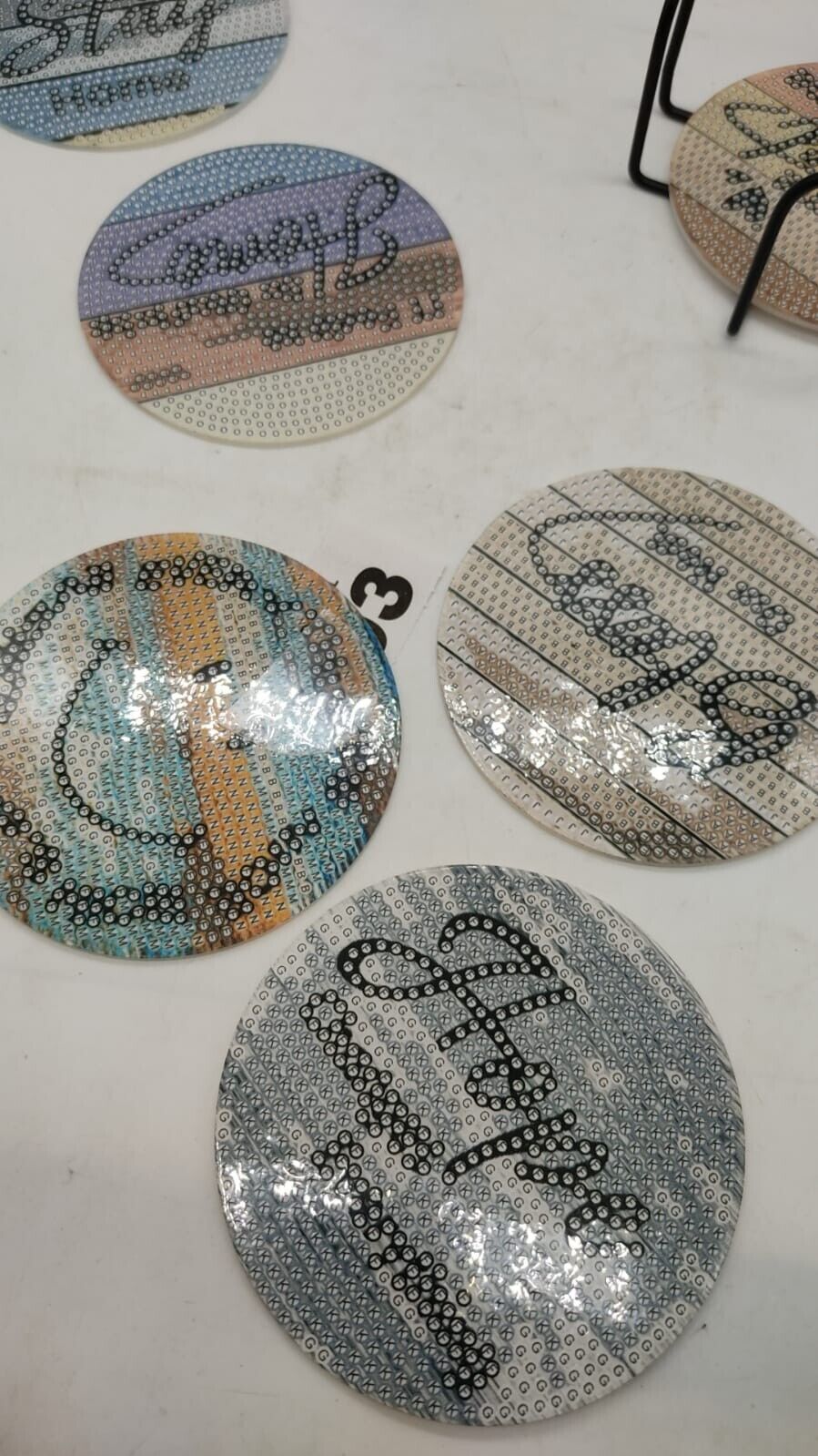 Rhinestone Painting Coasters Rustic Pastoral Sparkling Odourless Coaster Art Kit