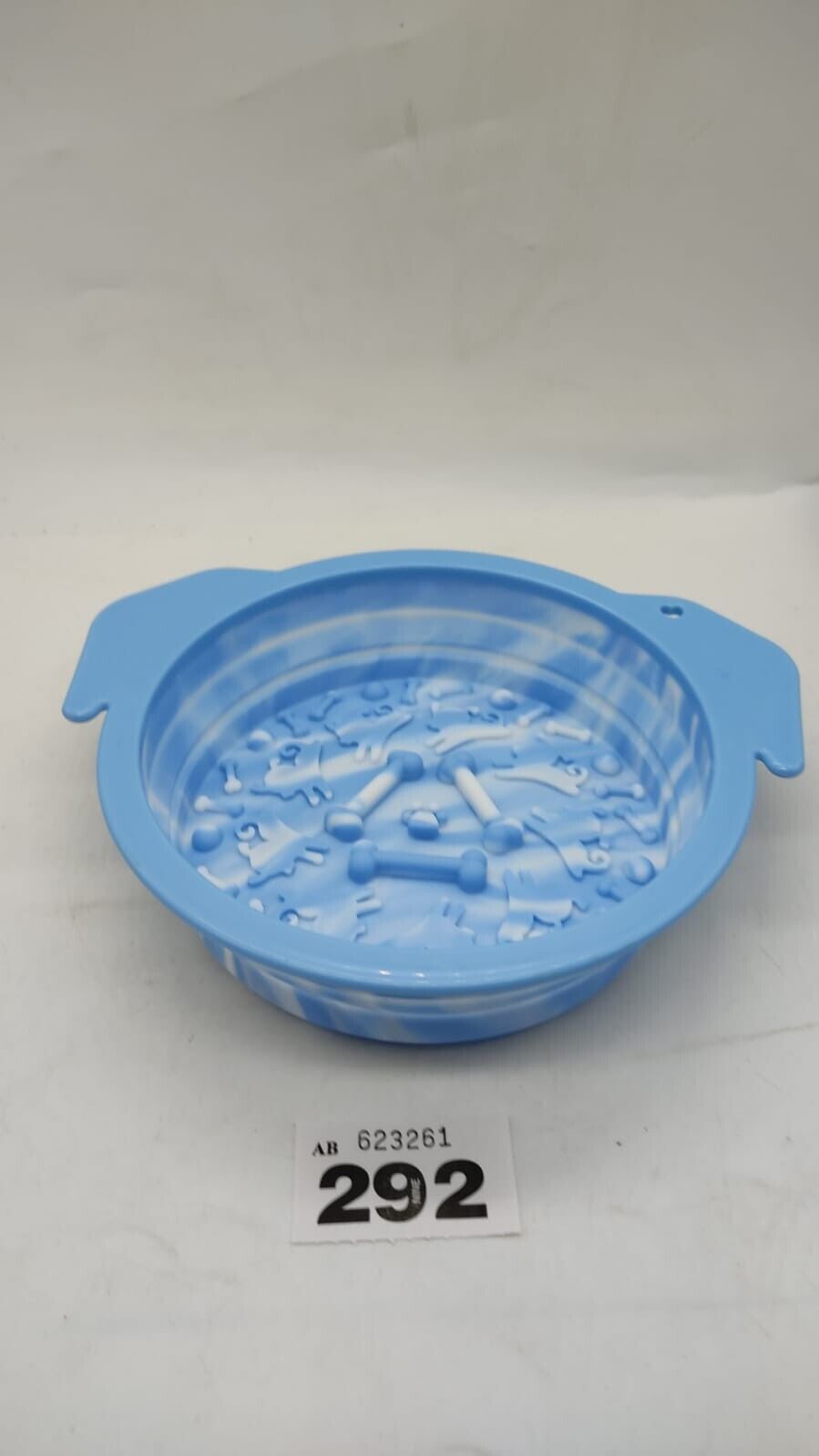 Pet Foldable Food Bowl Slow Feeder with Underneath Suction for Small Animal Blue
