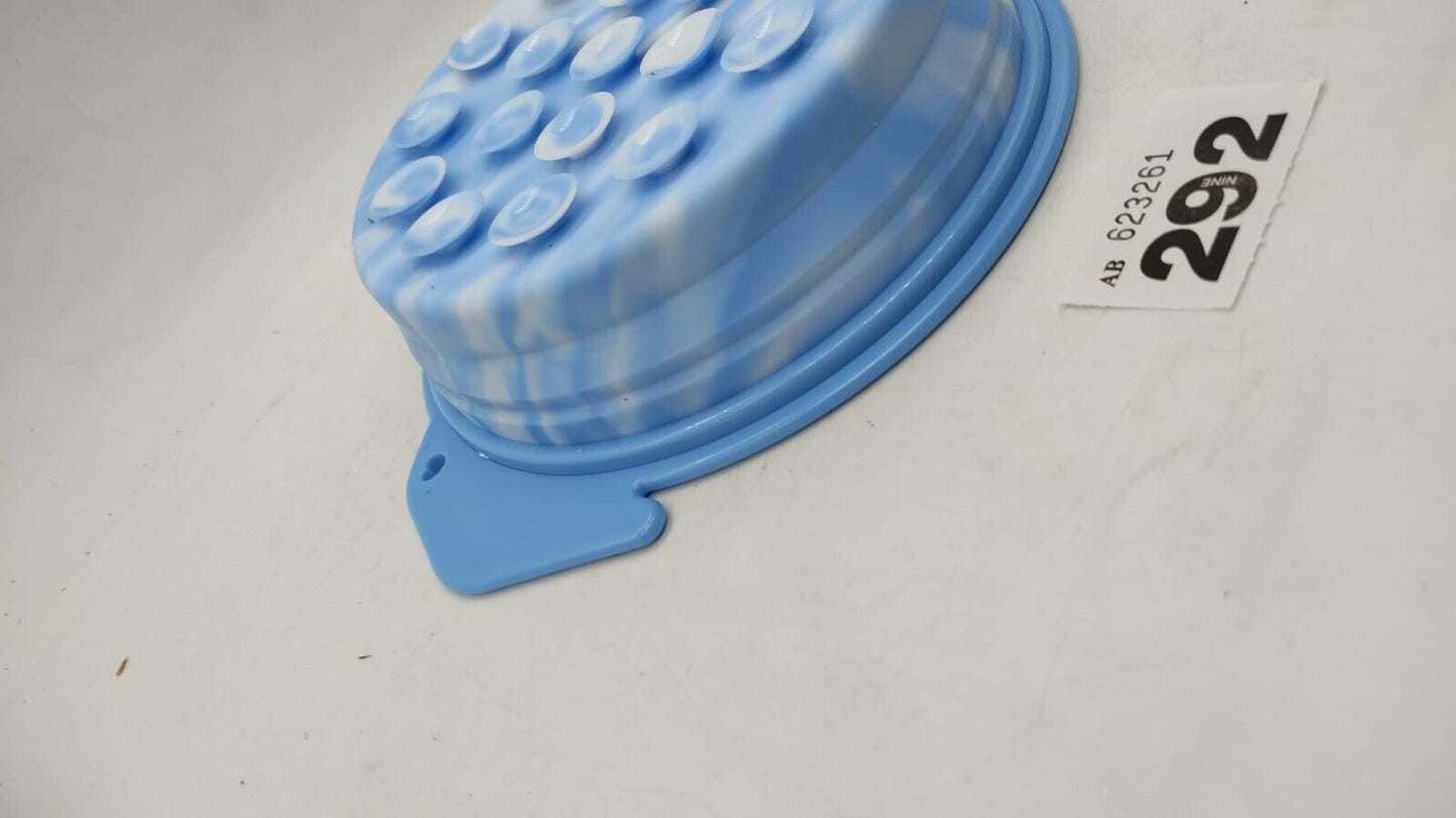 Pet Foldable Food Bowl Slow Feeder with Underneath Suction for Small Animal Blue
