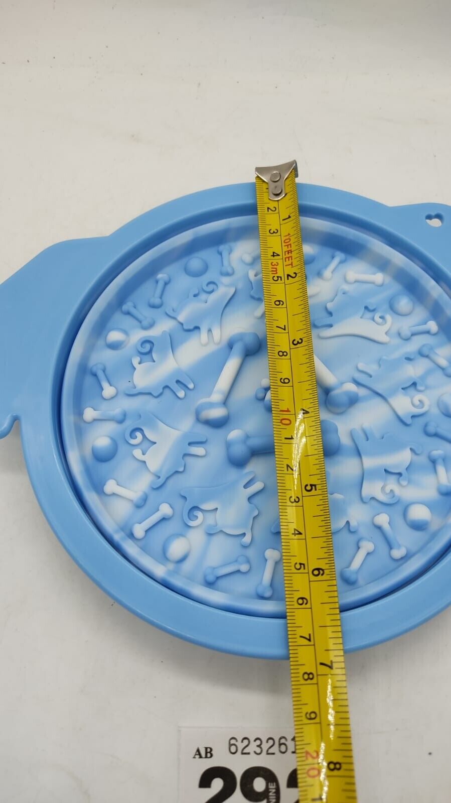 Pet Foldable Food Bowl Slow Feeder with Underneath Suction for Small Animal Blue