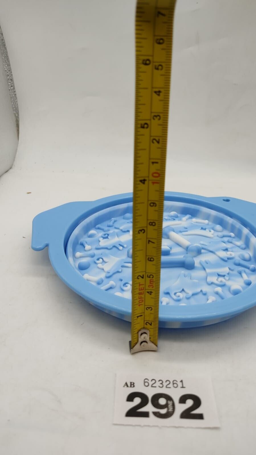 Pet Foldable Food Bowl Slow Feeder with Underneath Suction for Small Animal Blue