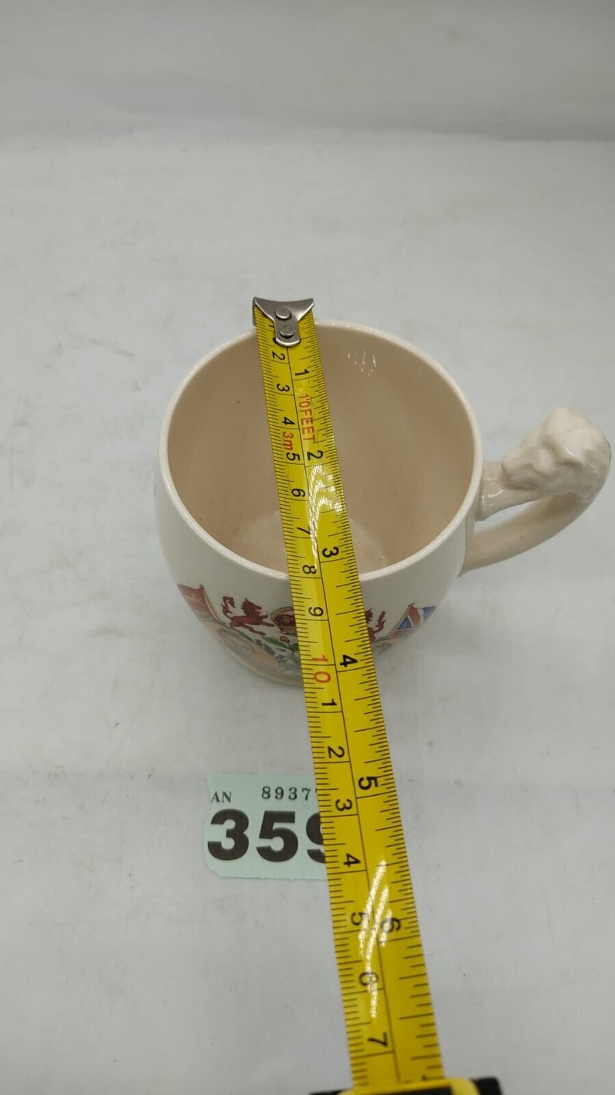 George VI and Elizabeth Coronation Mug lion Handle Made in England Herbert Goode