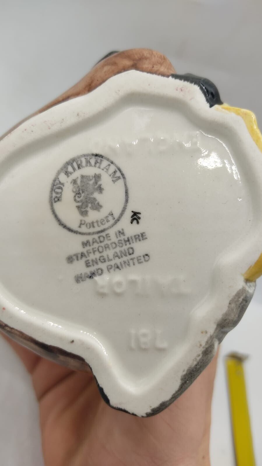 Roy Kirkham Pottery 781 Tailor England Staffordshire Hand painted Toby Jug