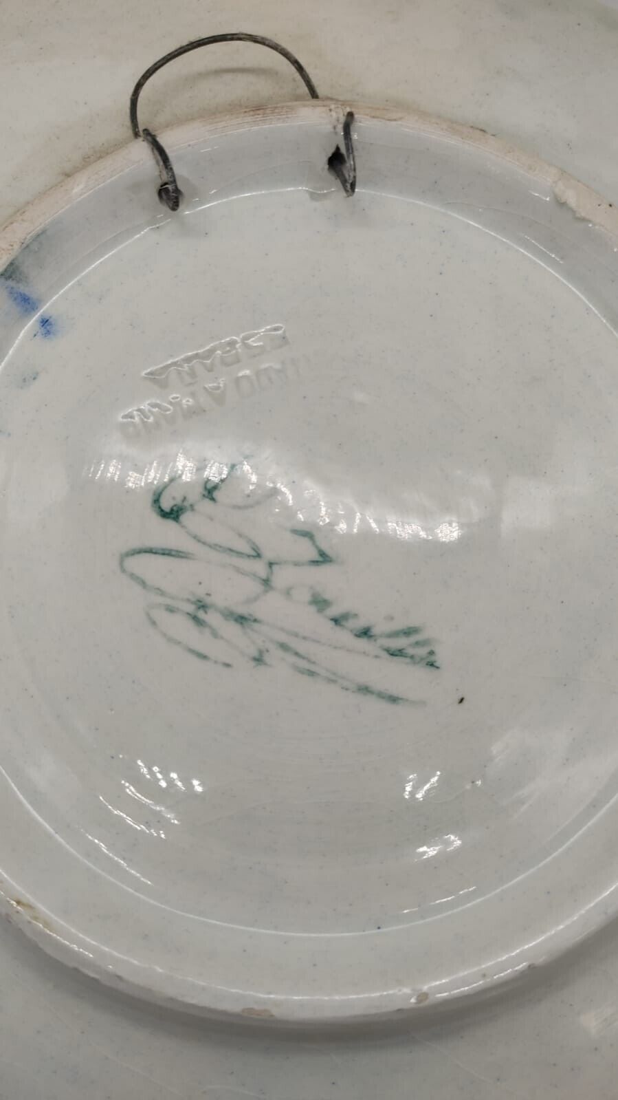 Spanish Pottery Wall Plate Pascual Zorrilla Small Moulded Ribbed Body Floral