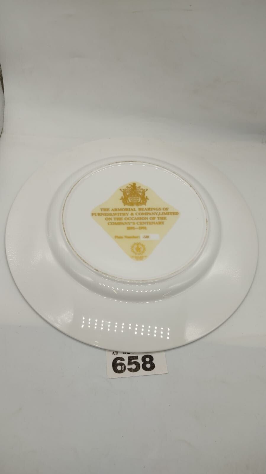 Armorial Collectors Plate, N.2 Unboxed Vintage Armorial Blue English Porcelain