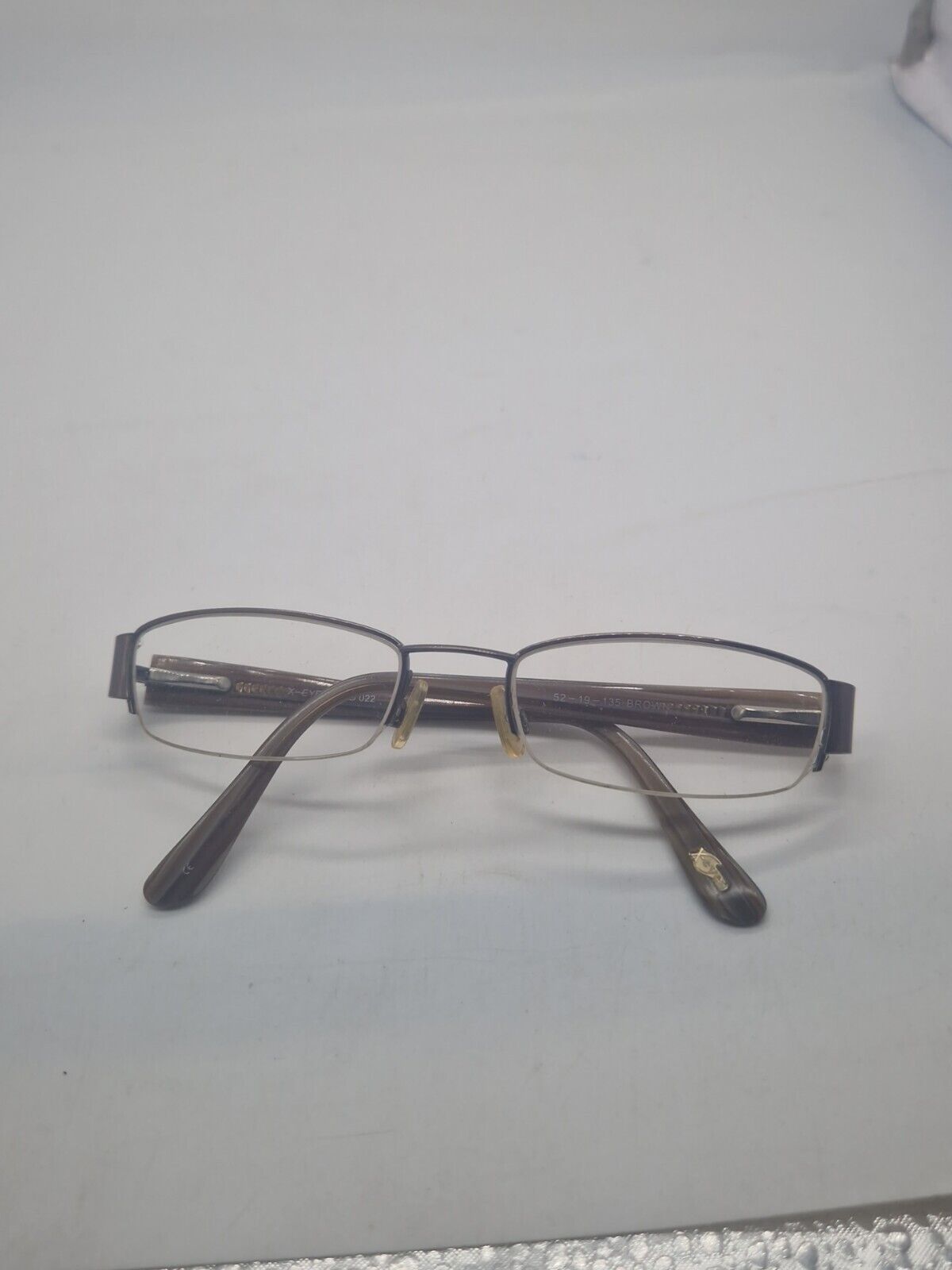 X-EYES eyeglasses BROWN RECTANGLE glasses frame MOD: 022
