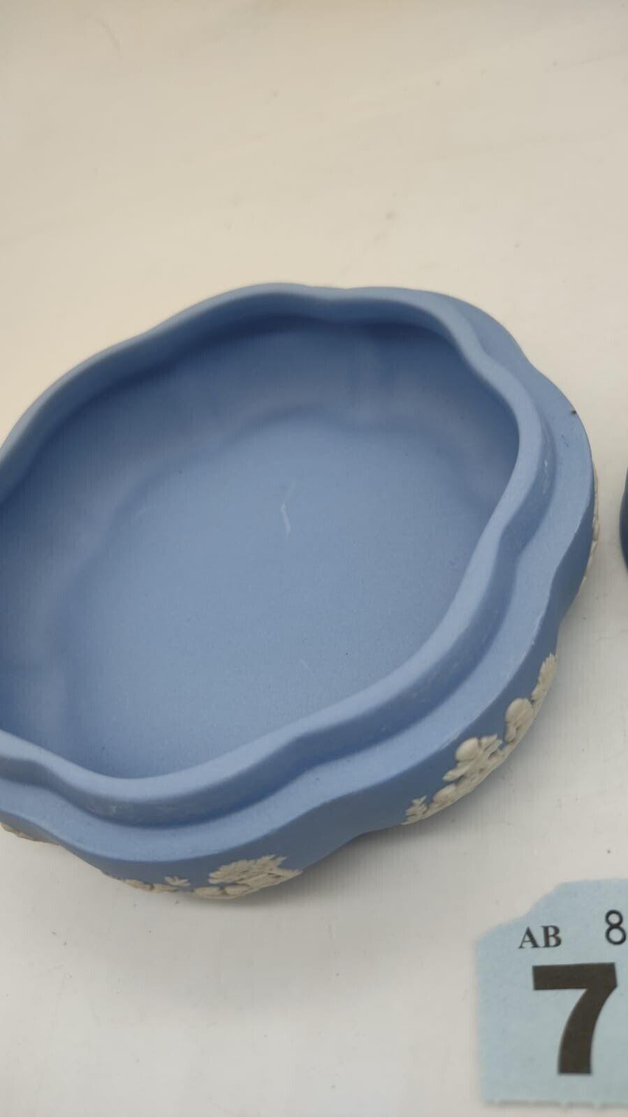 Wedgwood Jasperware Blue Flowers Trinket Box Mythological - Figures No 73