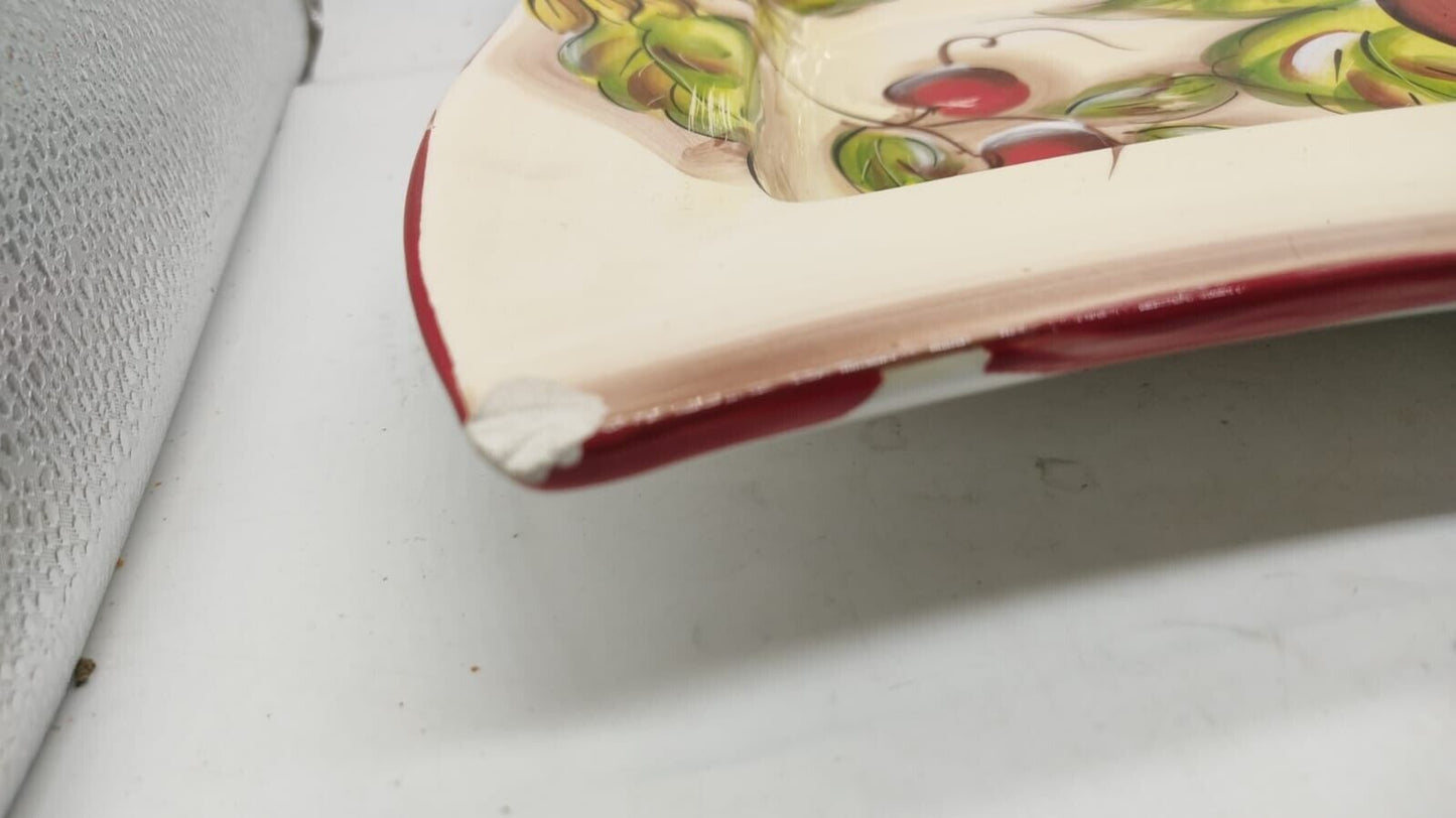 Lavori Artigianali Italy Serving Plate. Hand Painted Сeramic, DAMAGED, Vintage