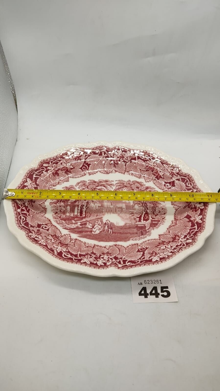 Mason's Ironstone Vista England Pink Oval Serving Plate, Vintage
