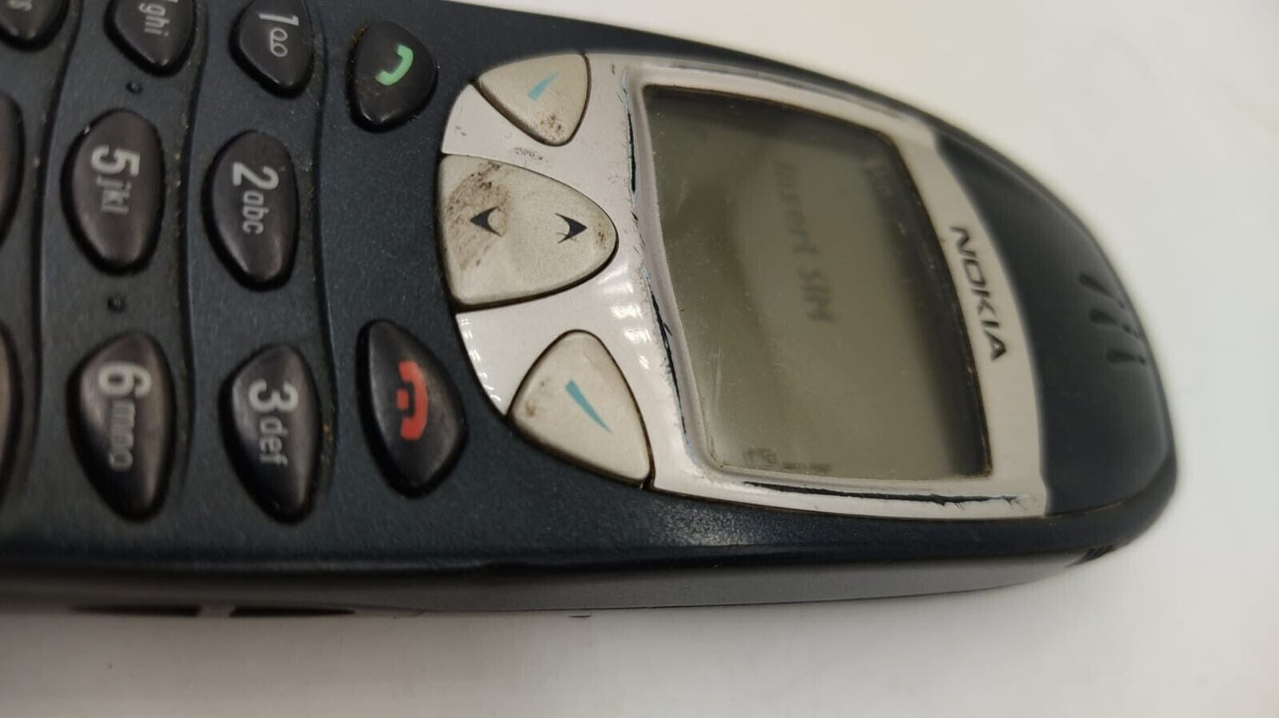 Nokia 6210 Phone, High Capacity Battery, Black - Working, - Vintage