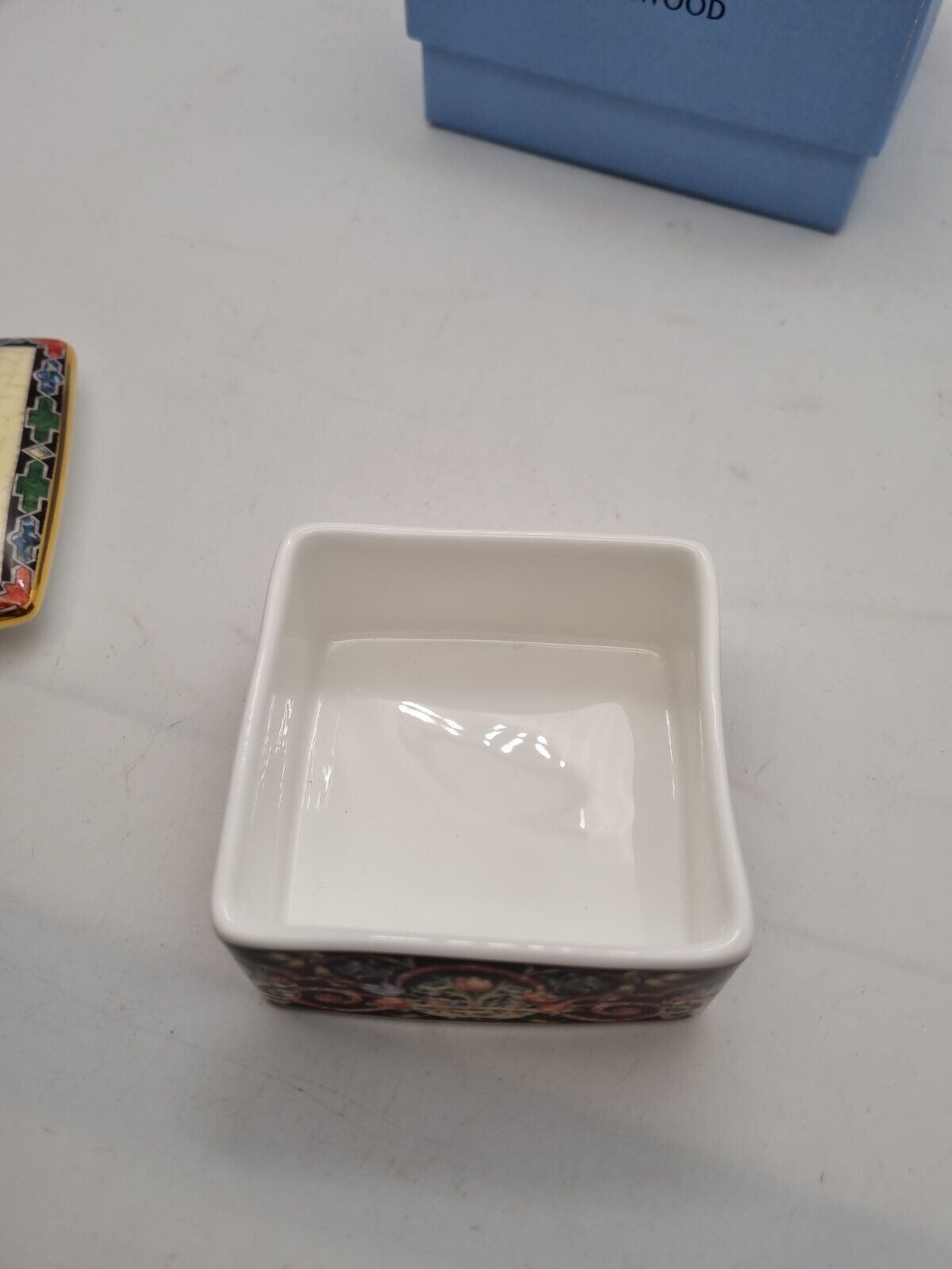 RARE Wedgwood Harlequin Jewel Hampton Bone China Covered Trinket Box 1997