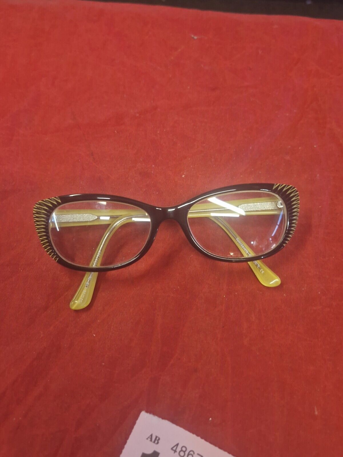 SPECSAVERS eyeglasses BLACK + YELLOW CAT EYE glasses frame MOD: 30397989