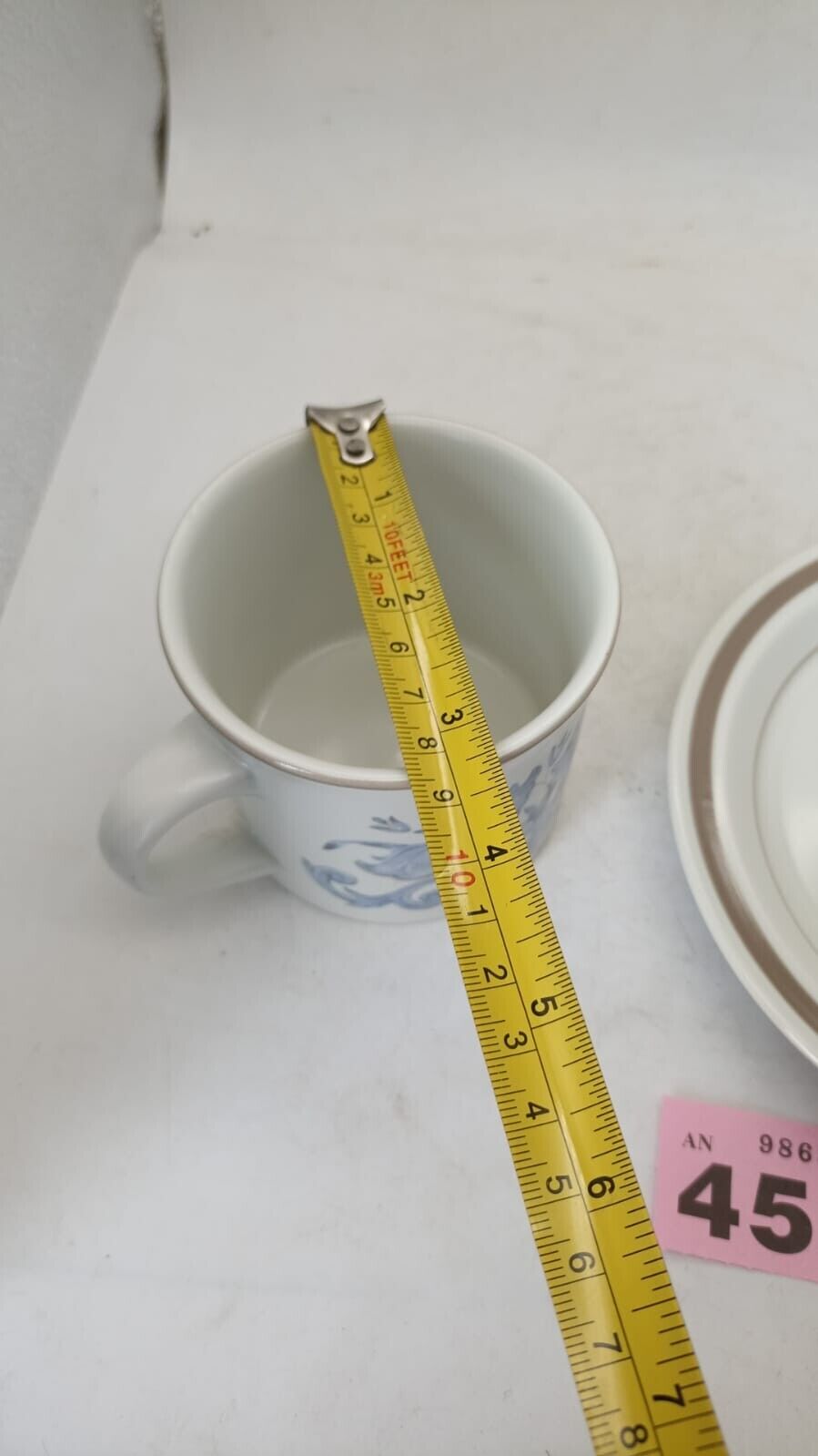 Vintage Royal Doulton Lambeth Stoneware Inspiration Cup and Saucer White & Blue