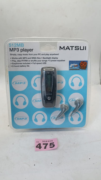 Sealed Matsui 512mb MP3 Player Music Portable USB Black