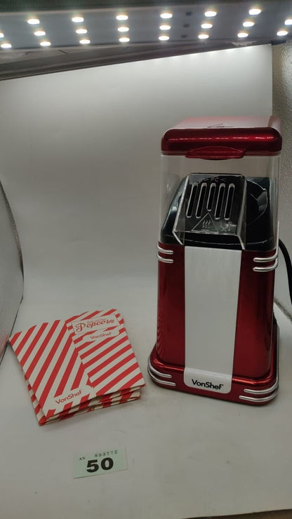 Vonshelf Hot Air Popcorn Maker Retro 1200w Hot Air Machine. New. Boxed