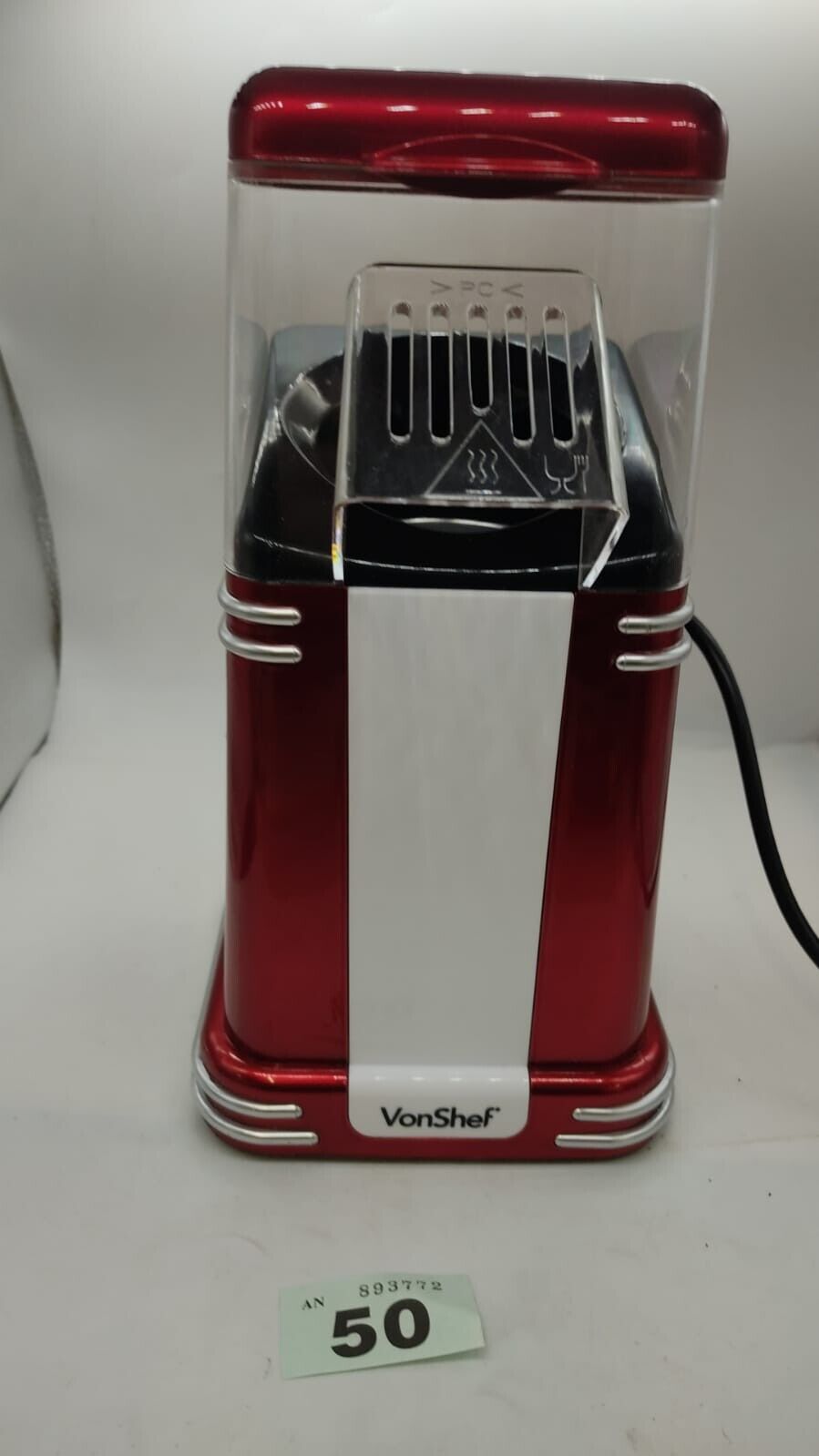 Vonshelf Hot Air Popcorn Maker Retro 1200w Hot Air Machine. New. Boxed