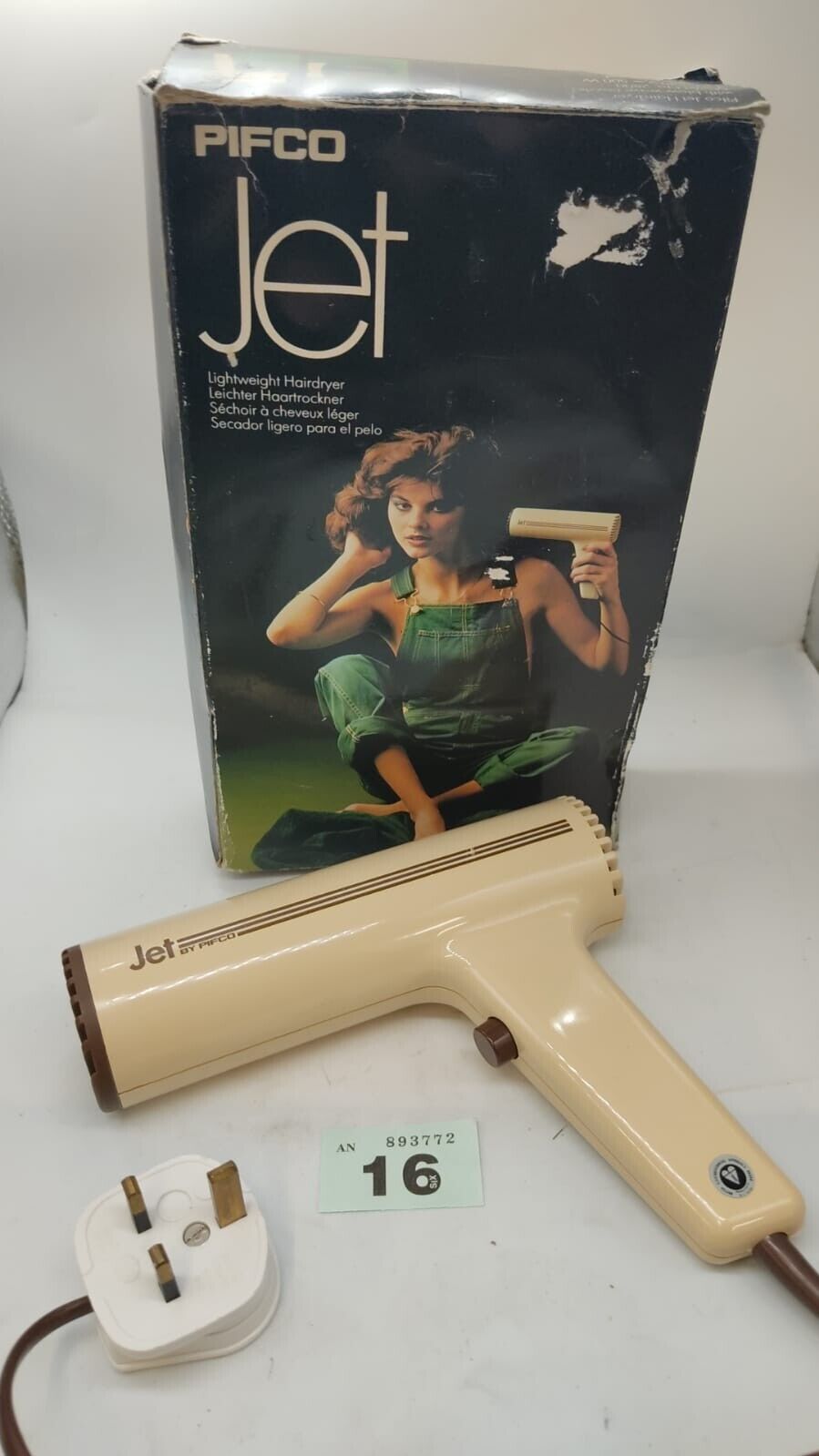 Pifco 2800 Hair Dryer Jet 500W Tested Working. Used. Boxed, Vintage