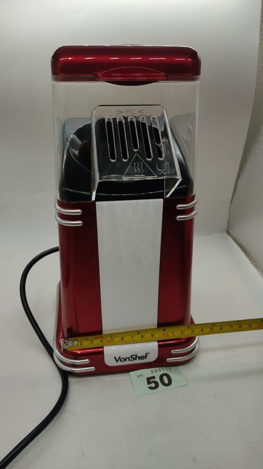 Vonshelf Hot Air Popcorn Maker Retro 1200w Hot Air Machine. New. Boxed