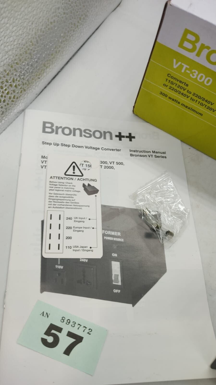 Bronson++ VT 300 Watt Transformer 110 Volt Converter Voltage Convert. New