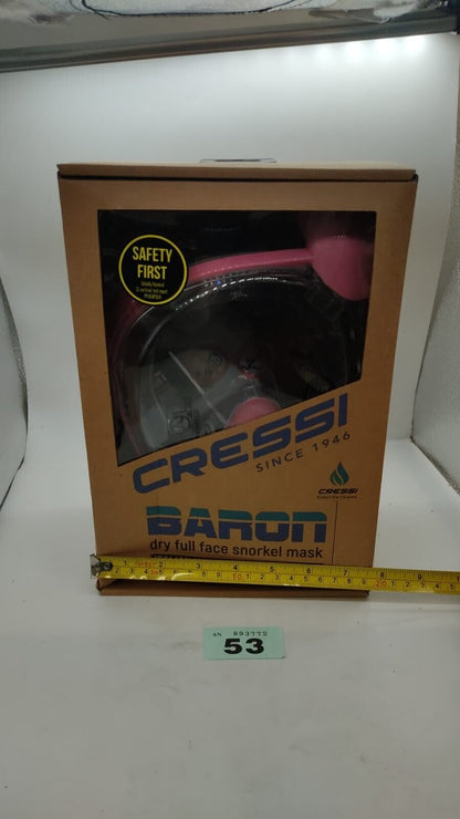 Cressi Baron Full Face Mask Snorkel Swimming Anti-Fog Comfortable M/L Clear Pink