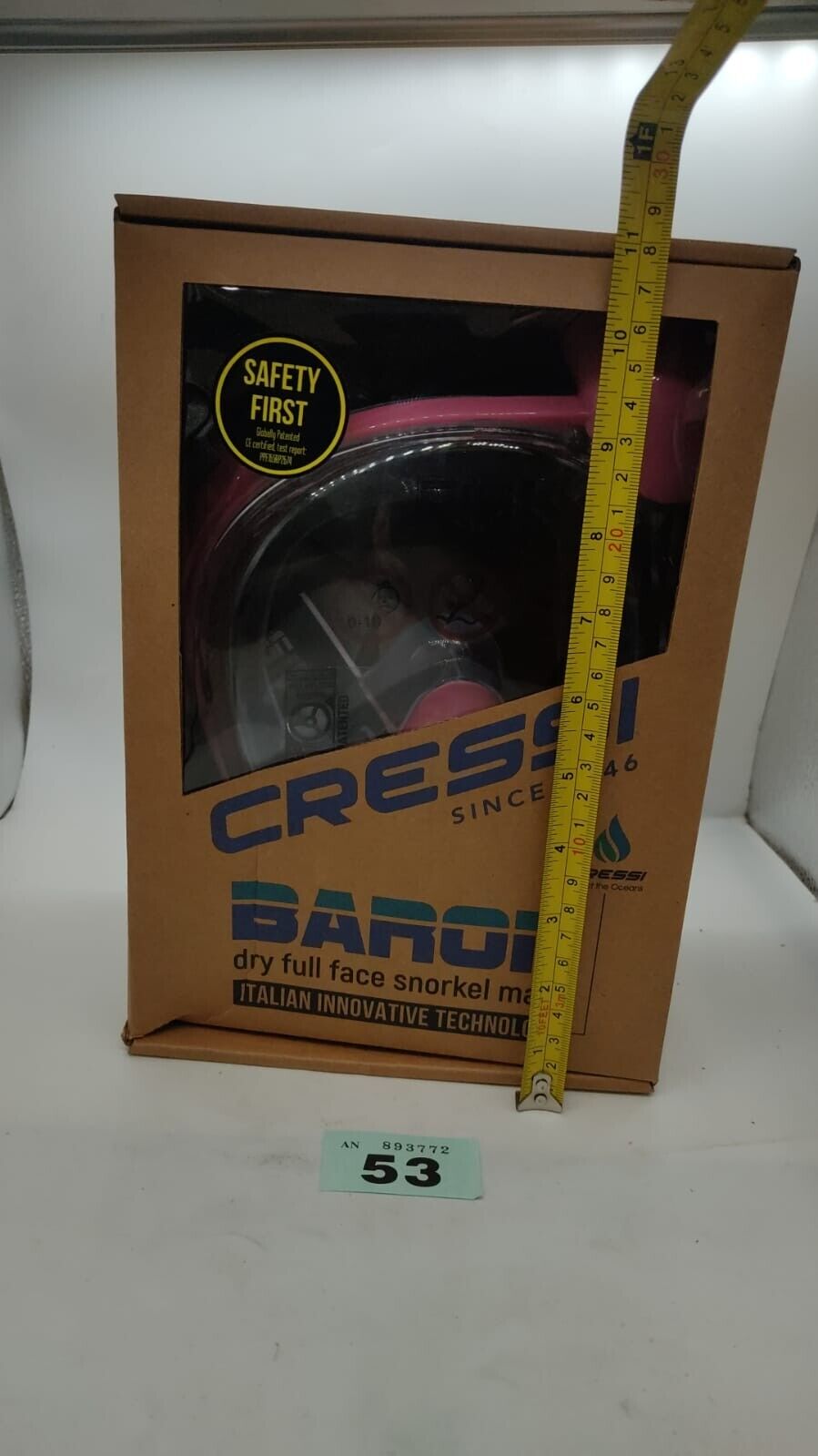 Cressi Baron Full Face Mask Snorkel Swimming Anti-Fog Comfortable M/L Clear Pink