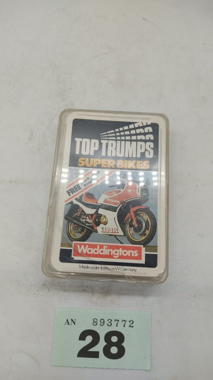 Vintage Top Trumps - Super-Bikes (1980's) Very Rare Full 33 Card Plastic Case