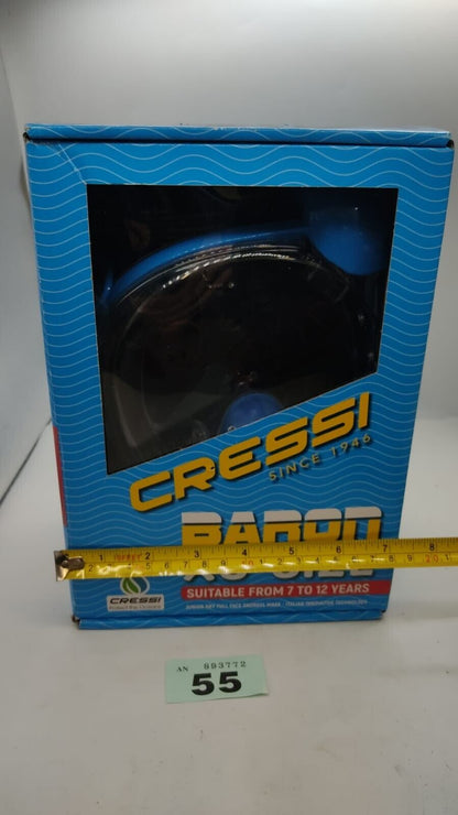 Cressi Baron Full Face Mask Snorkel Swimming Anti-Fog Comfortable Size XS Blue