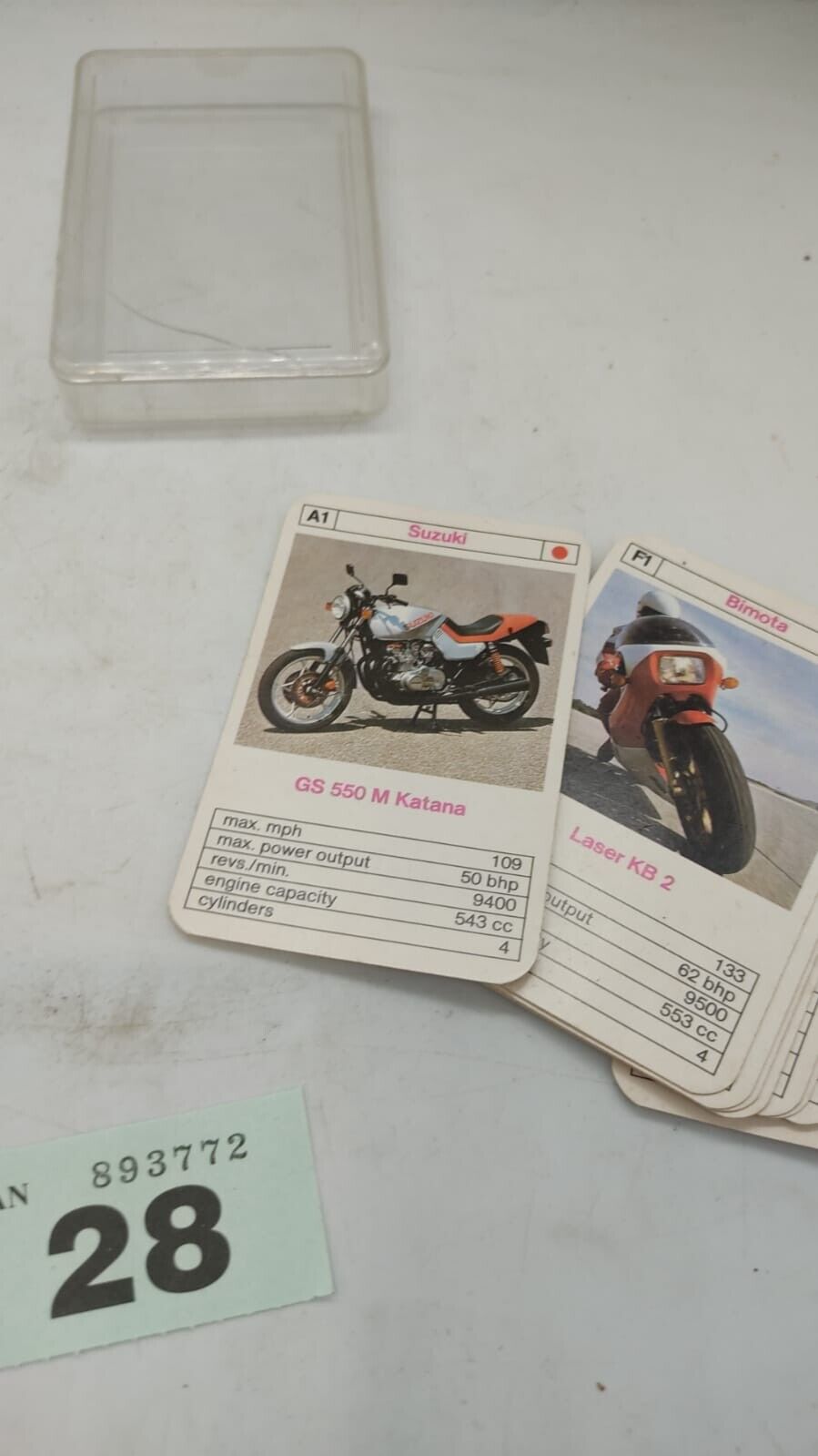 Vintage Top Trumps - Super-Bikes (1980's) Very Rare Full 33 Card Plastic Case