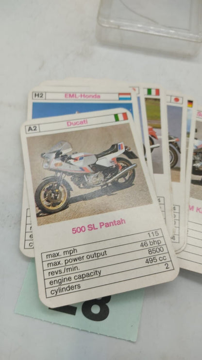 Vintage Top Trumps - Super-Bikes (1980's) Very Rare Full 33 Card Plastic Case