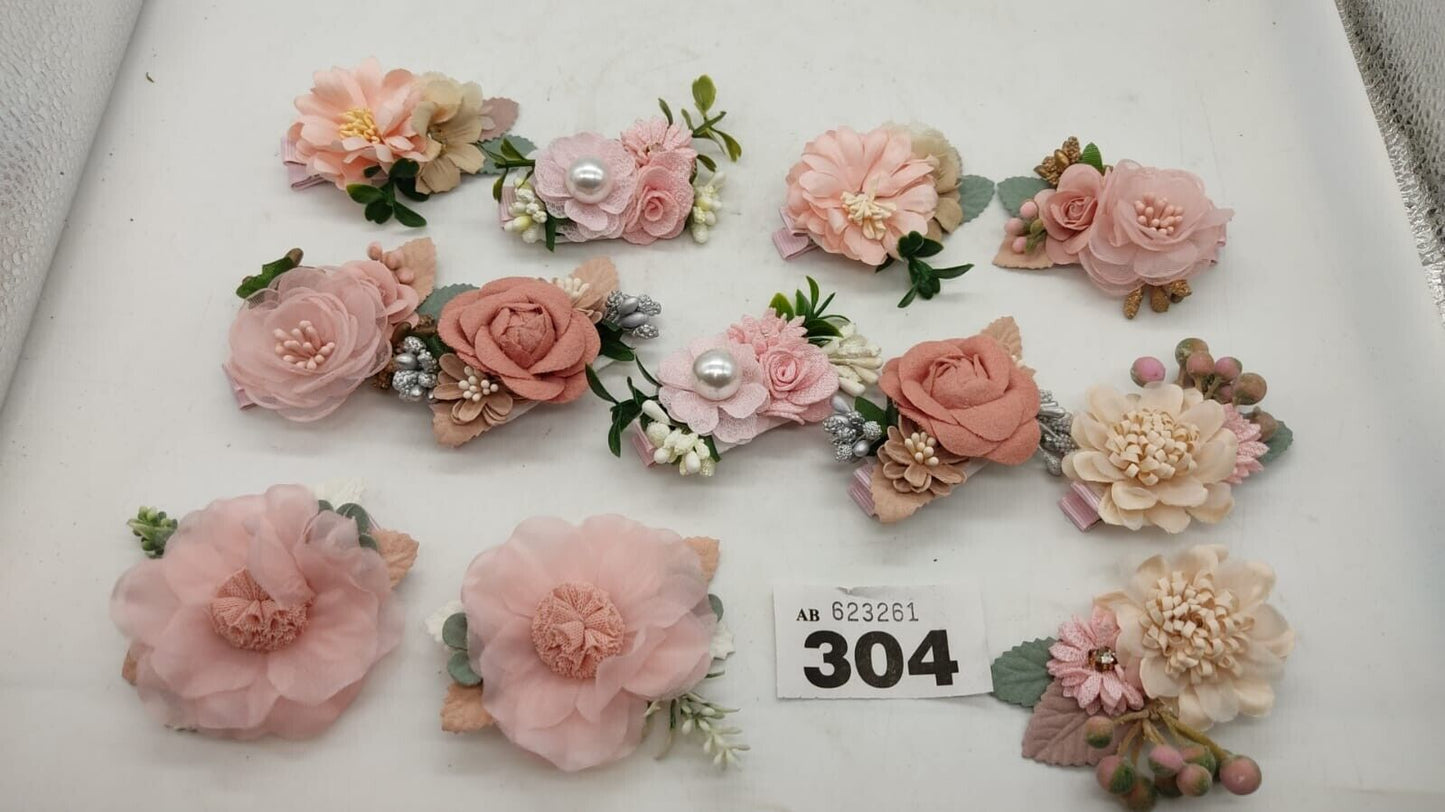 12pcs Ladies Floral Design Hair Clips Girls Fashion Accessories