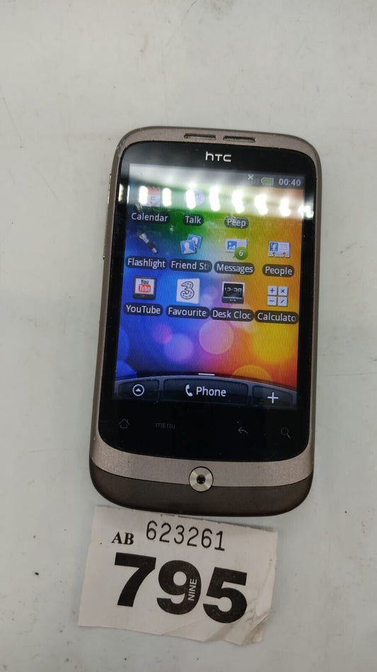 HTC Wildfire A3333 (Network Three) Gray Smartphone Device Only. Used