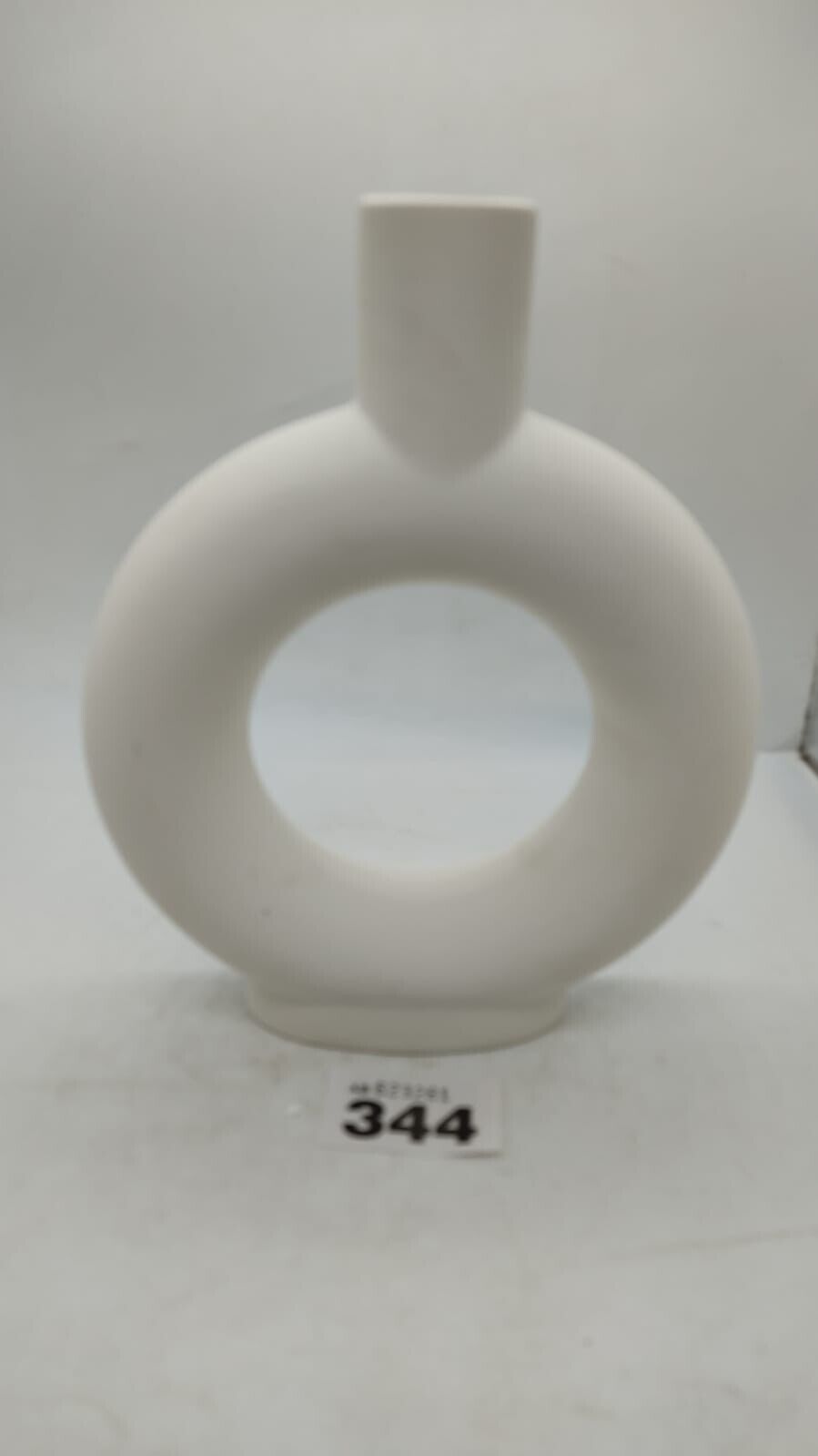 Nordic Ceramic Doughnut Vase Round Medium Modern White New Boxed