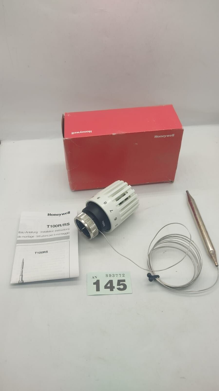 Honeywell T100R-AA OH Thermostat TRV w/ Remote Sensor 2m Capillary 10-50 Deg NEW