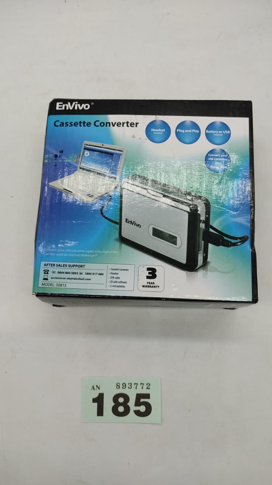 Envivo Cassette Converter. Can Also Be Used Normal Walkman, Model 50815. Boxed