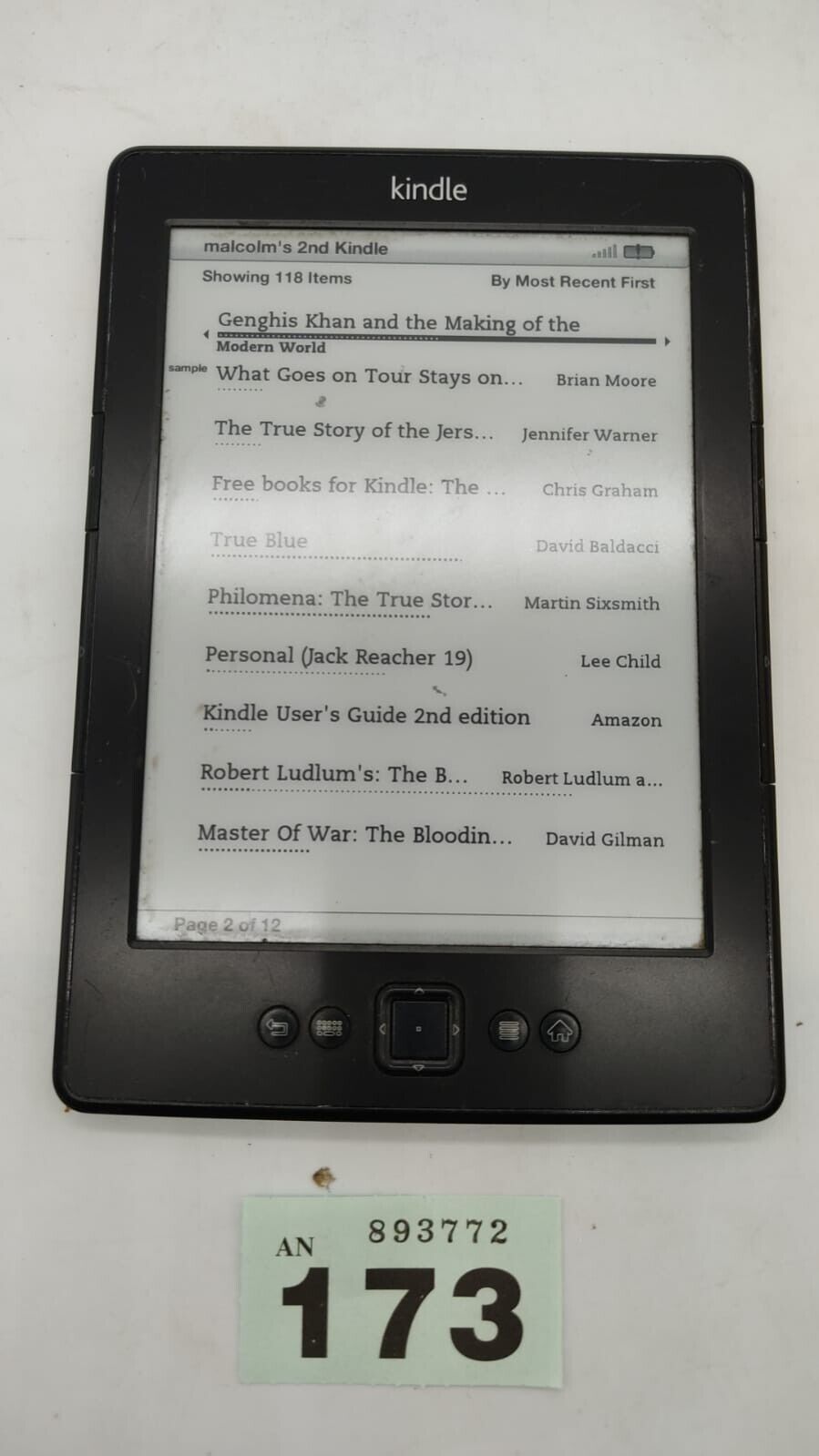 Amazon Kindle 4th Gen D01100 Wi-Fi 6" e-Book Grey Reader Device Tested Working