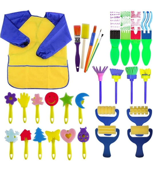 Evneed Paint Sponges for Kids, 29 Pcs of Fun Paint Brushes for Toddlers