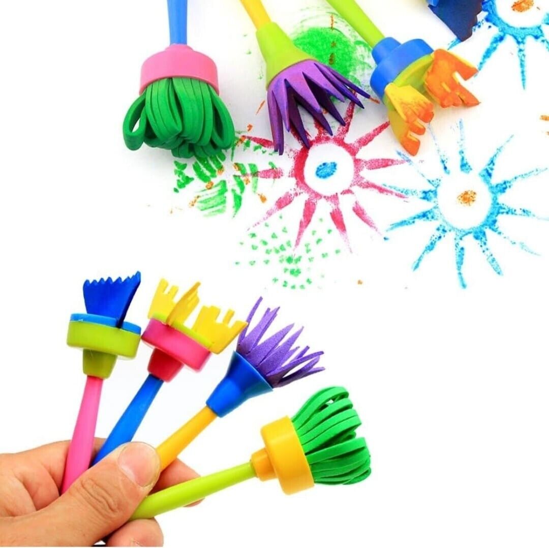 Evneed Paint Sponges for Kids, 29 Pcs of Fun Paint Brushes for Toddlers