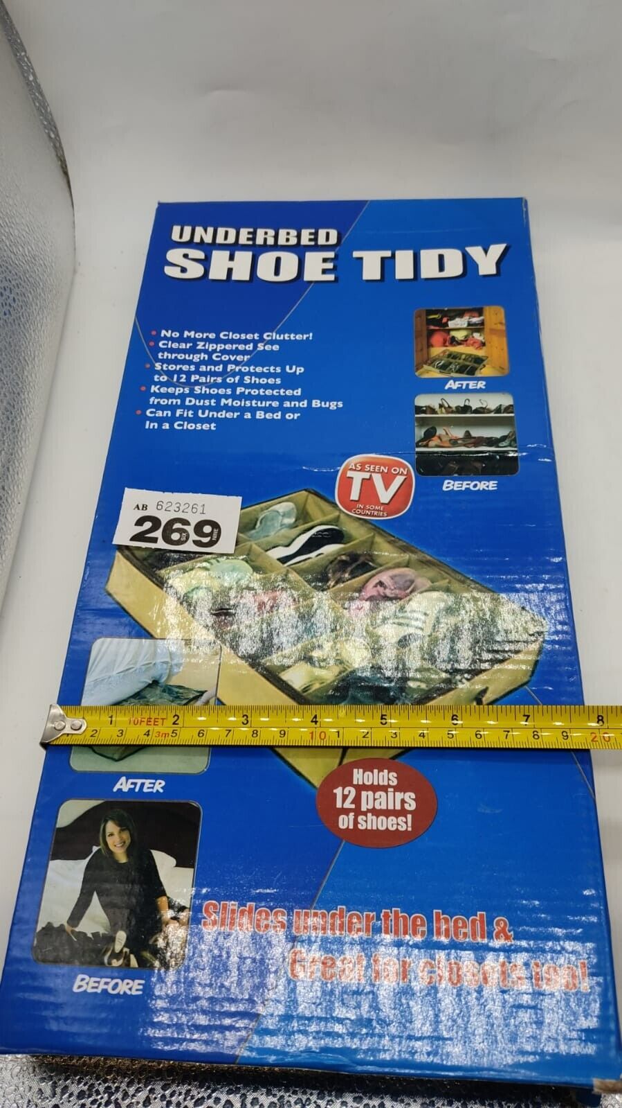 As Seen on TV Shoe Tidy Space Saving Shoe Storage Organizer Slides Under Bed