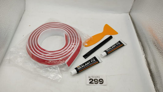 5pc Shower Tray Sealing Strip Set with Strip, Sealant & Tools