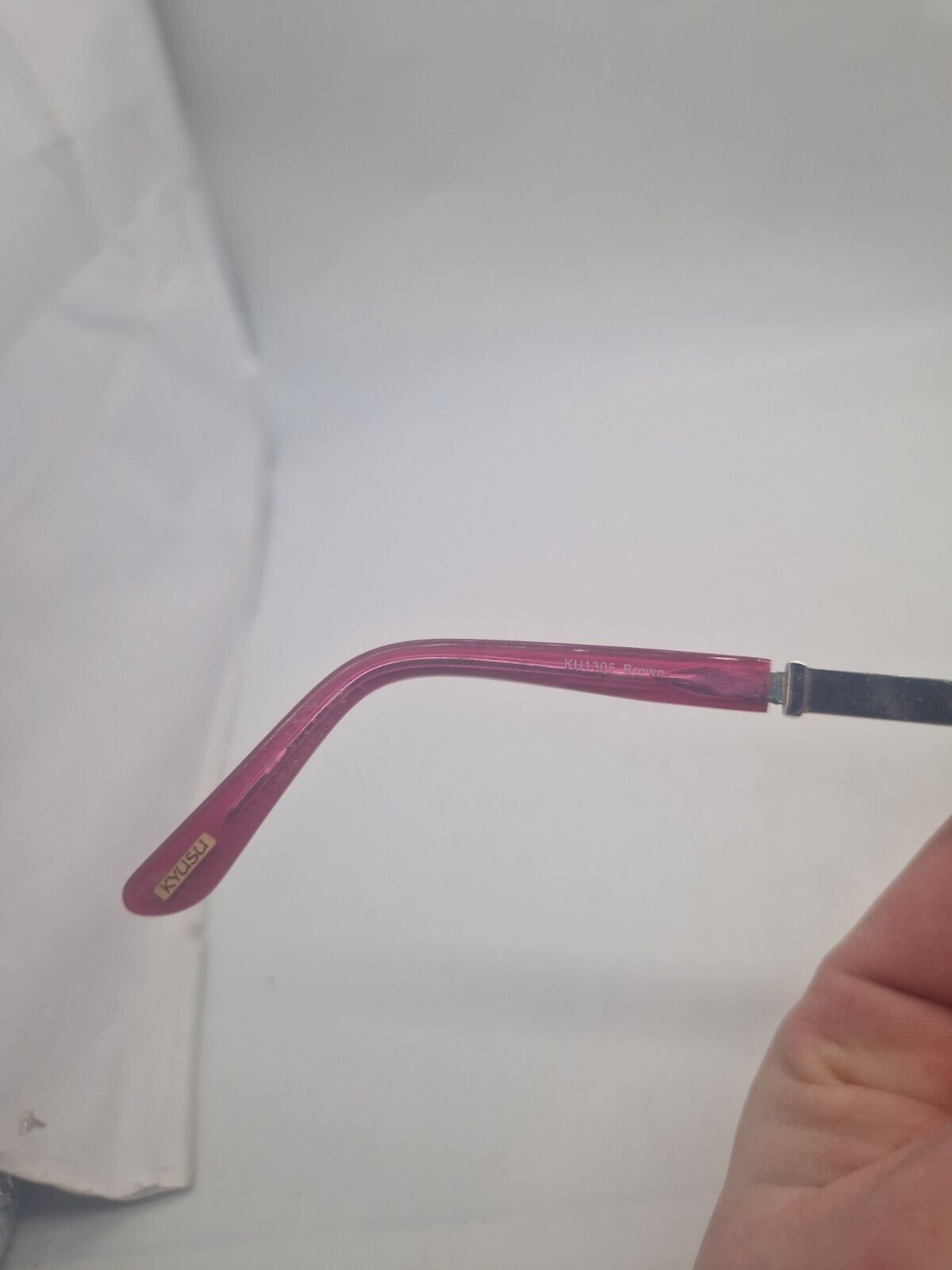 Kyusu KU1305 Full Rim Pink KU1305 Used Eyeglasses Frames ONLY - Eyewear Glasses