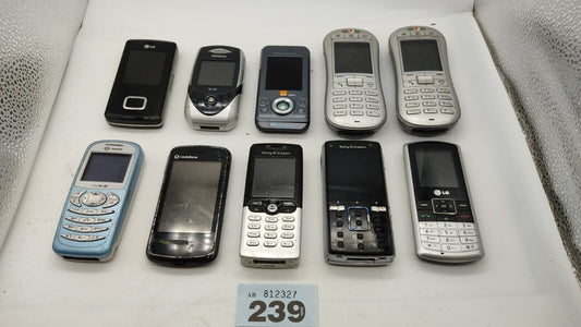 Joblot of 10 Assorted Brand Vintage Mobile Phones Untested