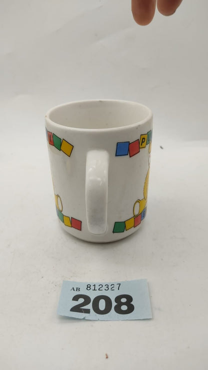 Retro Collectable 1986 Yellow Pudsey Bear Novelty Coffee/Tea Mug Cup, Vintage