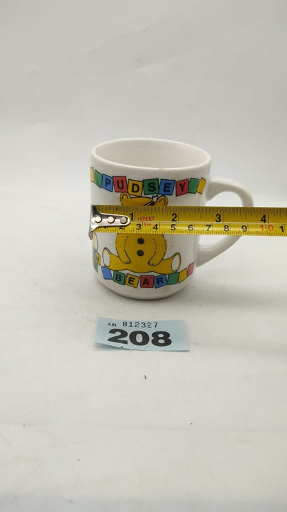 Retro Collectable 1986 Yellow Pudsey Bear Novelty Coffee/Tea Mug Cup, Vintage