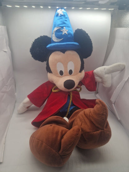 Large Disney Store Mickey Mouse Fantasia Wizard Sorcerers Apprentice Plush Toy