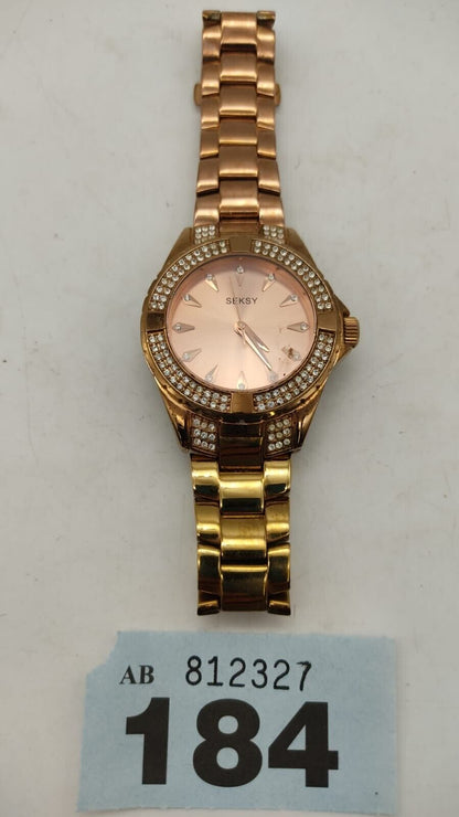 Seksy Sekonda Ladies Rose Gold Stainless Steel Analogue Dial Quartz Wristwatch