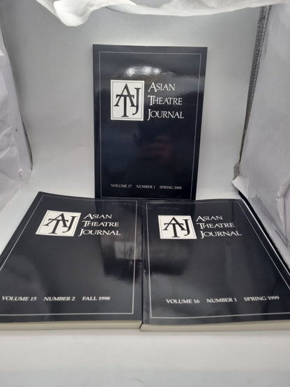 Lot Of 3 RARE Asian Theatre Journal Fall 1998, Spring 1999, 2000 Volumes 15, 16,