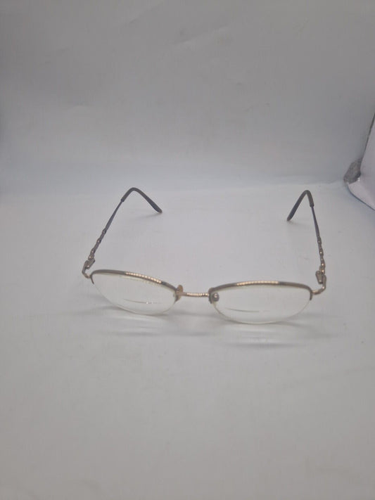 Dunelm C1 C767 Glasses Frames Gold Half Rim Eyeglasses Frame Only Eyewear