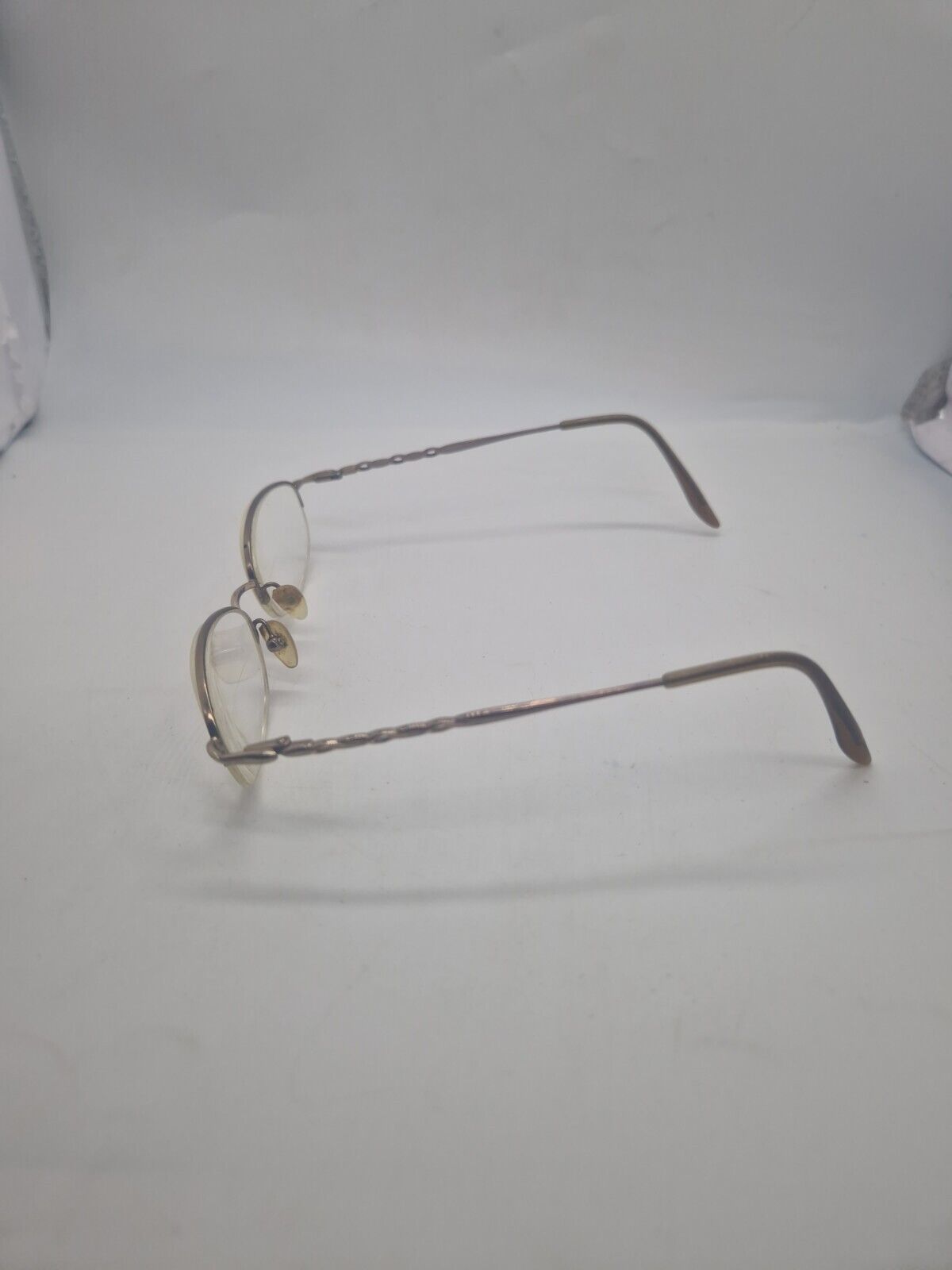 Dunelm C1 C767 Glasses Frames Gold Half Rim Eyeglasses Frame Only Eyewear