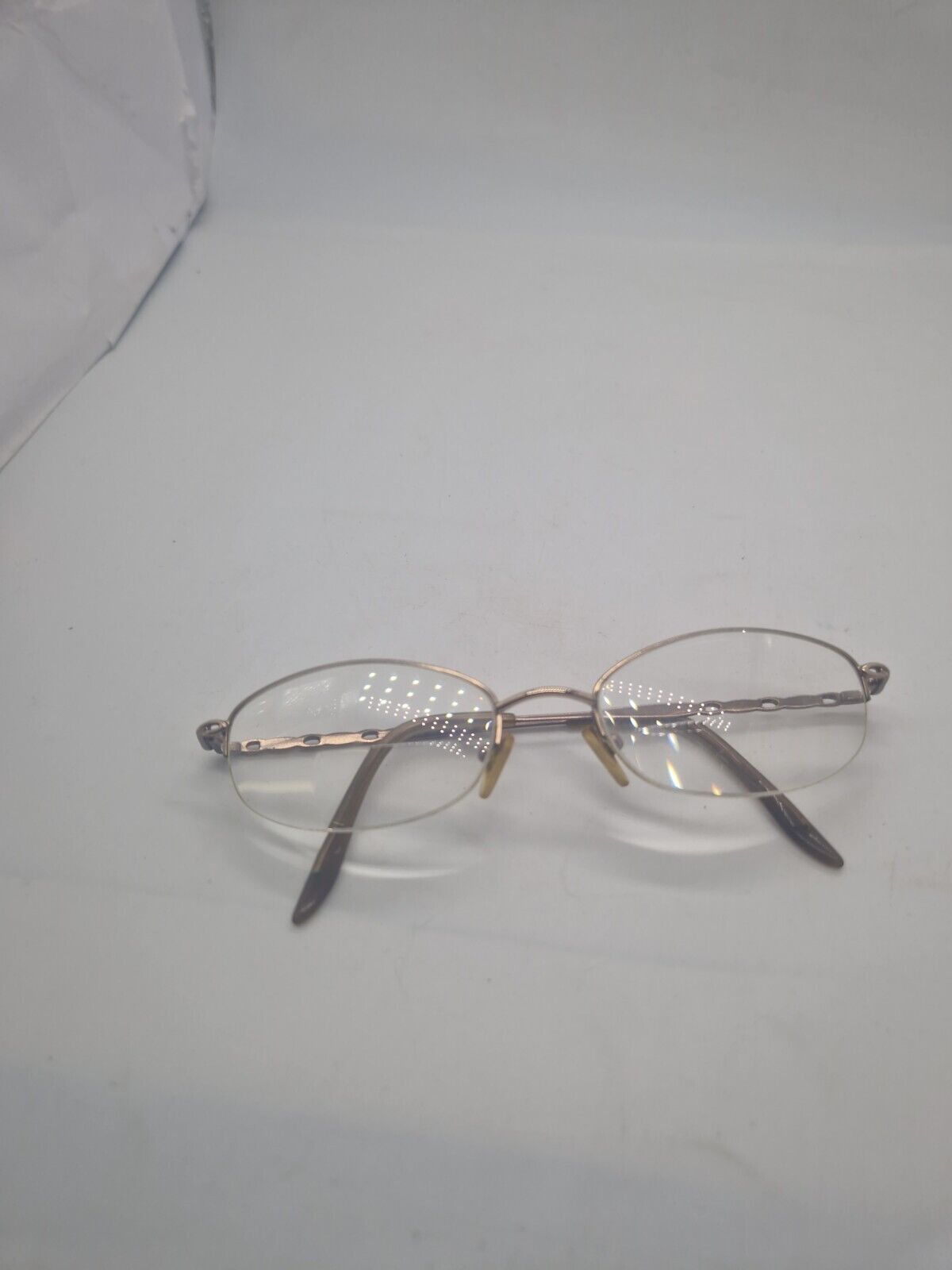 Dunelm C1 C767 Glasses Frames Gold Half Rim Eyeglasses Frame Only Eyewear