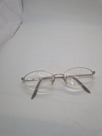 Dunelm C1 C767 Glasses Frames Gold Half Rim Eyeglasses Frame Only Eyewear